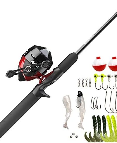 Zebco 404 Spincast Reel and 2-Piece Fishing Rod Combo, Durable Fiberglass Rod with EVA Handle, QuickSet Anti-Reverse Reel with Built-In Bite Alert, Pre-Spooled