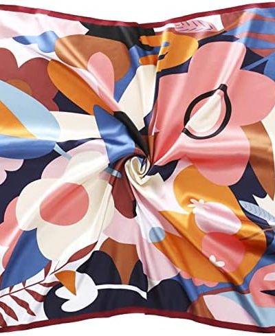 vimate 35" Square Silk Like Head Scarf - Women's Fashion Silk Feeling Scarf for Hair Wrapping and Sleeping at Night.